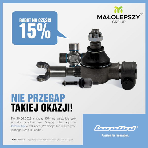 15% rabatu na części do przedniej osi