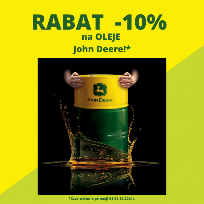 RABAT -10% NA OLEJE JOHN DEERE